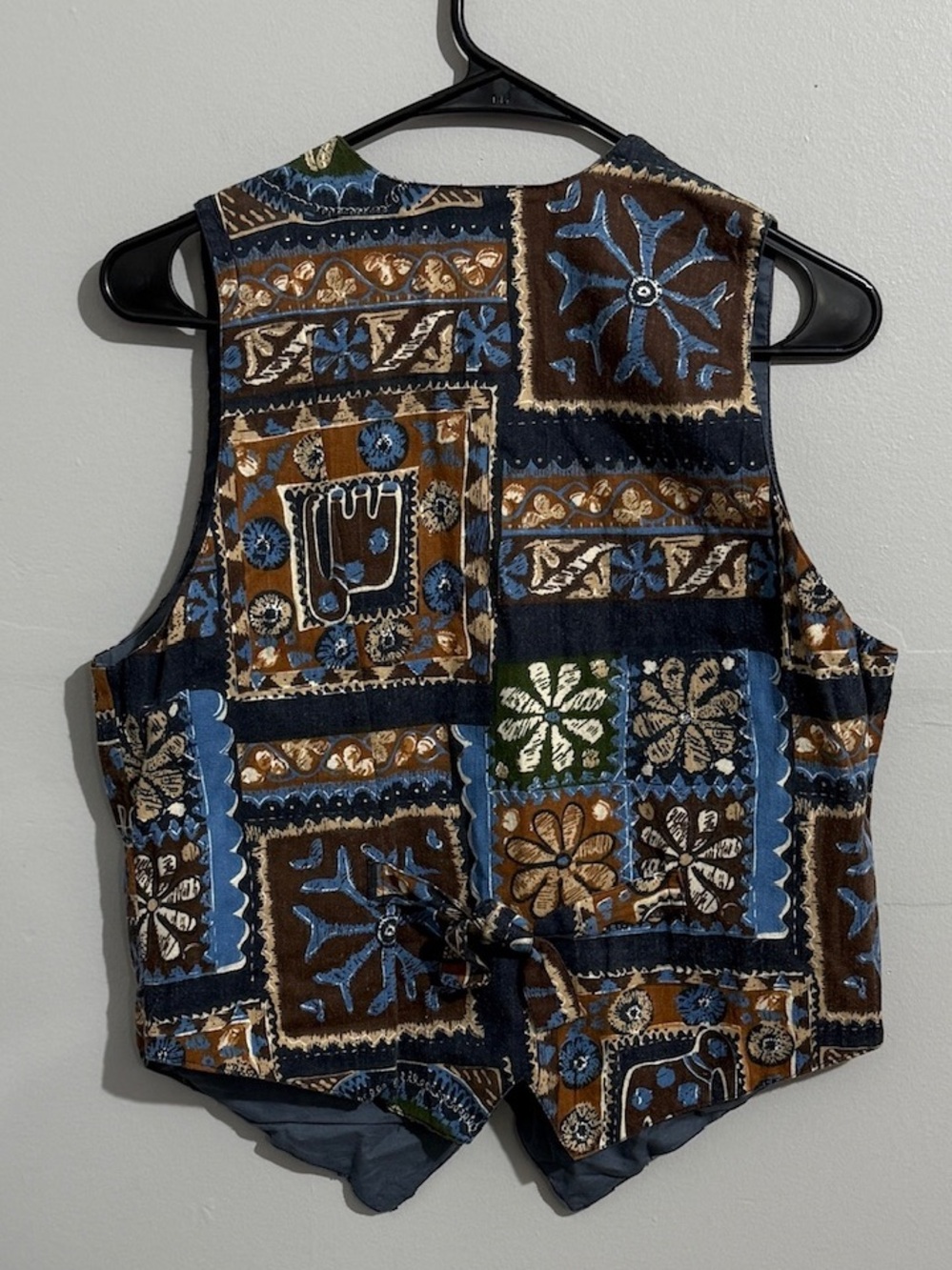 Vintage Vest Womens Small Patchwork Granny Square 90s retro grunge boho festival - Picture 2 of 9